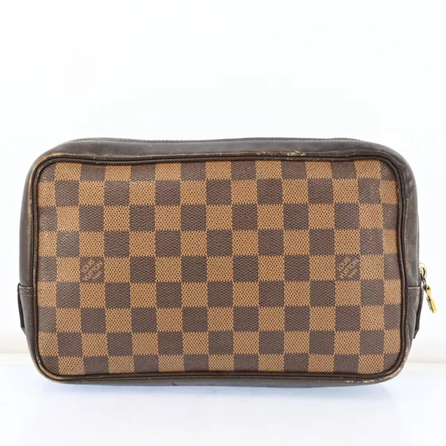 LOUIS VUITTON Trousse Toilette 25 Clutch Hand Bag Damier Brown N47623 R2617CC51