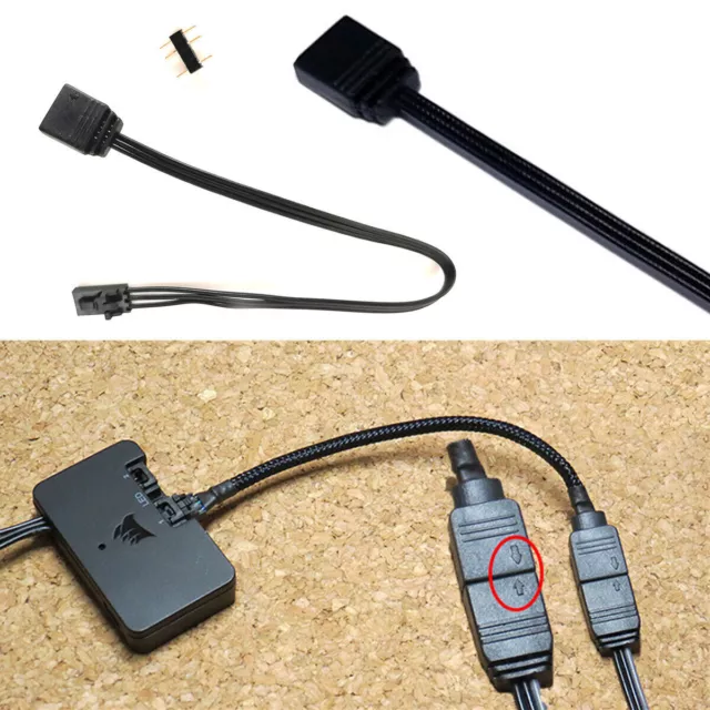 1× For Commander Pro Corsair RGB To ARGB iCUE Control Female Adapter Connector