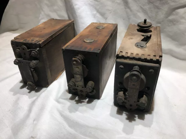 Lot of 3 Old FORD Model T Vehicle Ignition Spark Buzz Coil BRASS TOP Hit Miss!