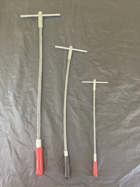 Flexible Packing Gland Extractor Set Of 3. 14 5/8" - 11" -  7 1/2"