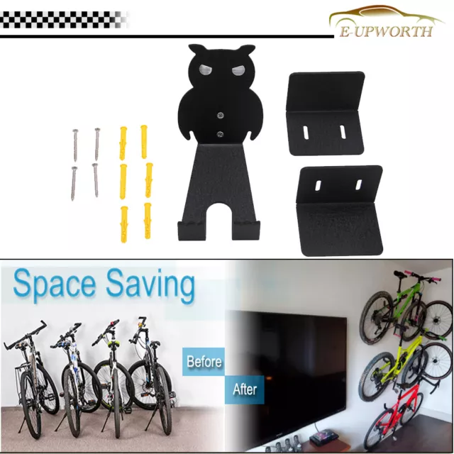 Bike Pedal Hook Wall Mount Bracket Hanger Tire Holder Storage Bicycle Rack Set