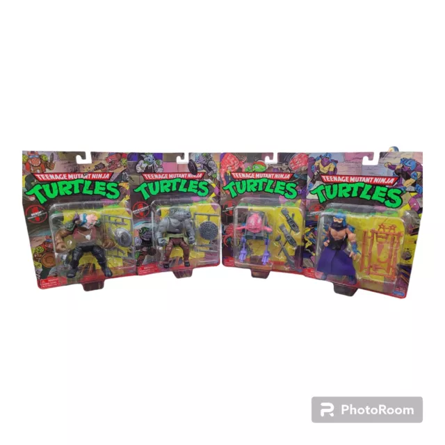 PLAYMATES TMNT CLASSIC Retro Krang Shredder Bebop Rocksteady 2022 Lot
