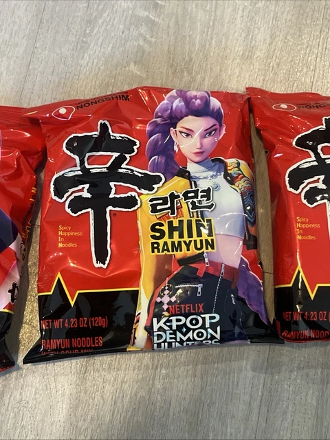 3PK KPOP DEMON Hunters SHIN Ramyun Ramen Huntrix Rumi Zoey Mira golden ...