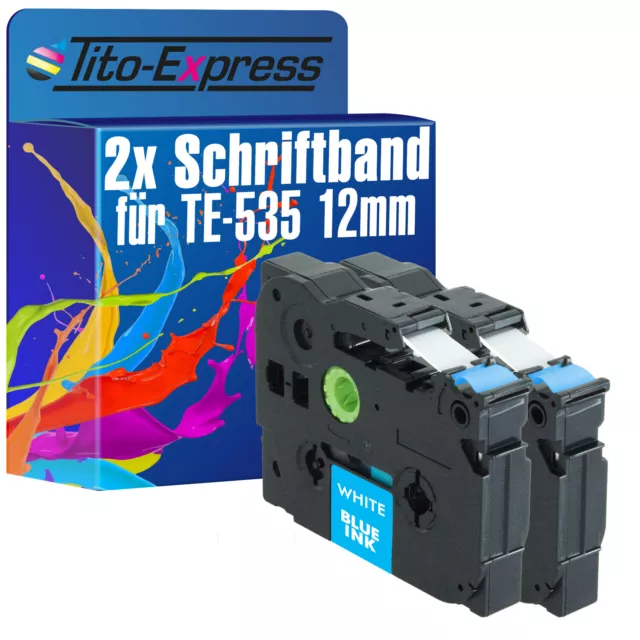 2x Schriftband für Brother TZe-535 P-Touch 1000 1000 BTS 1000 F 1005 BTS 1005 F