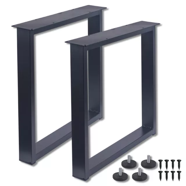 16 Inch Industrial Table Legs Metal Square Frame 2pcs for Bench/Coffee Table