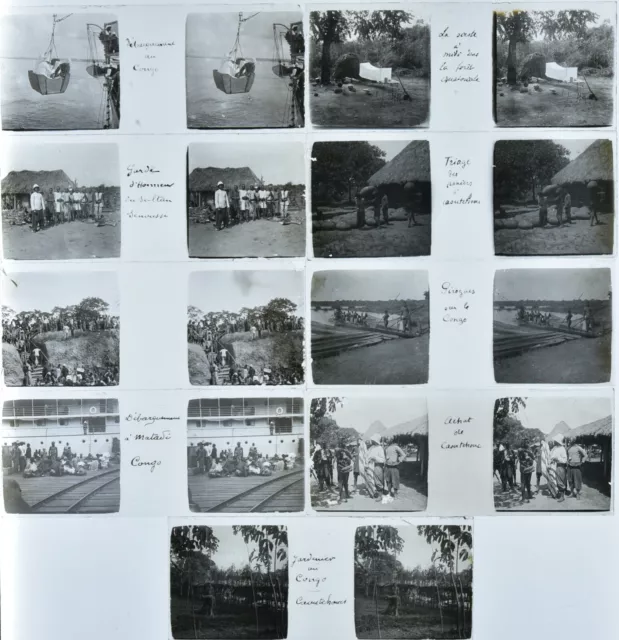 Set Of 9 Views Stereo Format 1 25/32x4 7/32in Photographs / The Congo Purchase