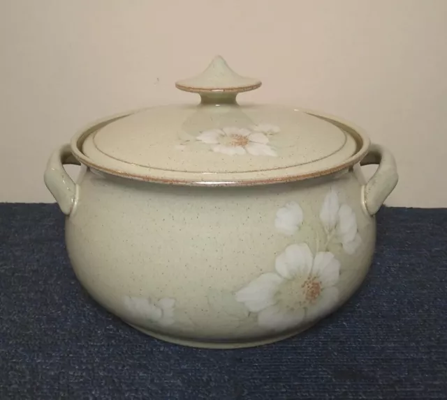 Large Denby Stoneware Daybreak Casserole Dish / Vegetable Tureen With Lid 3Pt