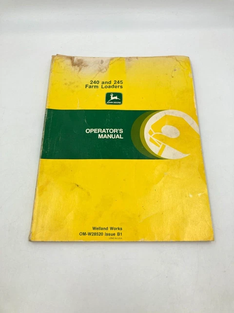 Vintage John Deere 240 245 Farm Tractor Loader Catalog Operators Manual 115 pgs