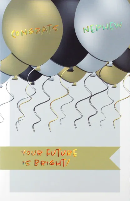 Nice GRADUATION Card FOR NEPHEW, Bright Future by Premium Greetings + Envelope