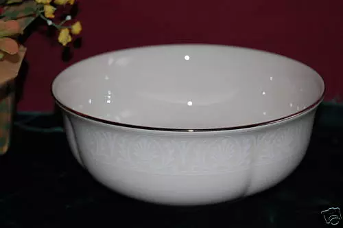 Lenox Courtyard Platinum Round Serving Bowl Brand NEW with tags USA ivory color