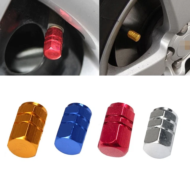 Sleek and Lightweight Black Aluminum Valve Cap for Car Truck Bike Set of 4