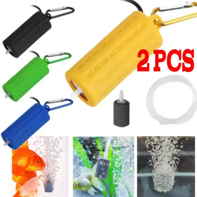 2pcs USB Mini Aquarium Oxygen Air Pump Fish Tank Silent Mute Energy Saving Tools