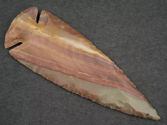 Thin and Stealth 4.6" Flint Spearhead Head Point Knife Blade Arrowhead B685