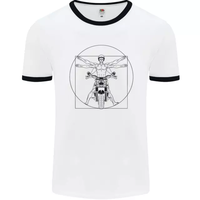 Maglietta Vitruvian Biker Motociclo Uomo Biancante