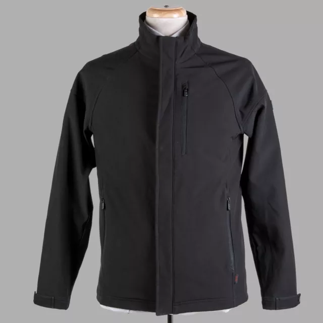 Tumi Jacket Mens Small Black Stretch Polyester Fleece Lined Metro Softshell Coat