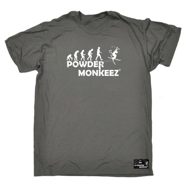 Sci Snowboarding Pm Powder Monkeez Evol - T-shirt da uomo novità divertenti