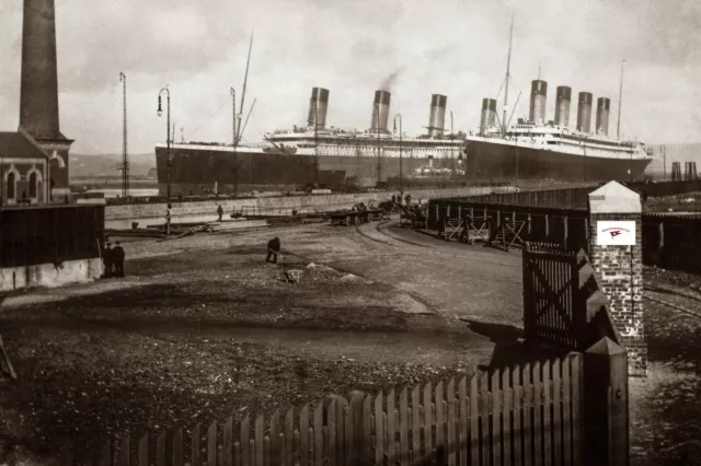 RMS TITANIC, RMS Olympic, The Sisters Together At Belfast Reprint ...