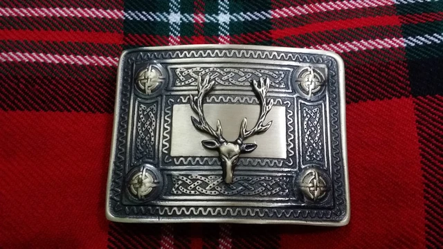 Boucle De Ceinture Kilt Celtique Homme - Nœud Celtique Finition Antique, 8.9x6.3 Cm