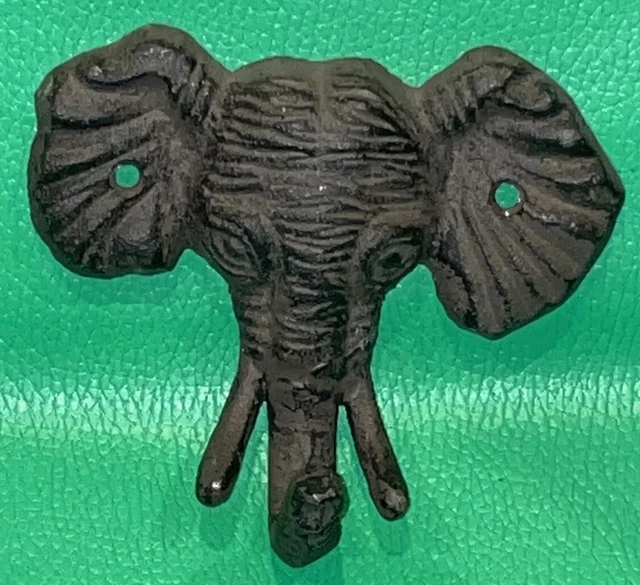 Cast Iron Wall Mount Male Elephant Head Hook coat hat key ring bath towel rack