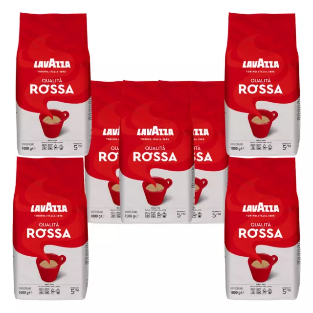 Lavazza Café Qualita Rossa Café en grains entiers Set 7 x 1000 g