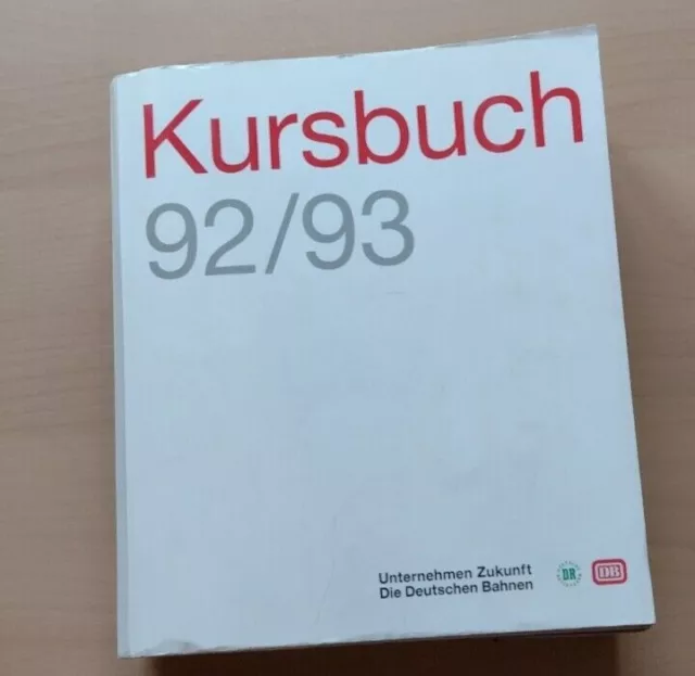 DB DR Kursbuch Gesamtausgabe 1992/93 mit Kurswagenverzeichnis, Übersichtskarte 2