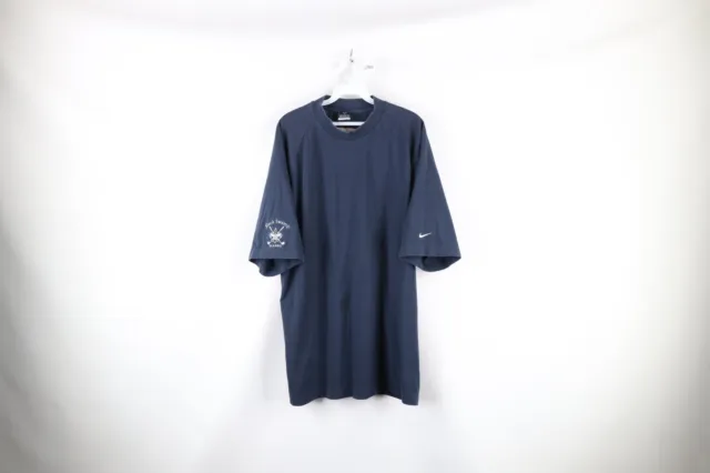 Vintage Nike Golf Mens XL Faded Travis Scott Mini Swoosh Mock Neck T-Shirt Blue