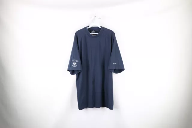 Vintage Nike Golf Mens XL Faded Travis Scott Mini Swoosh Mock Neck T-Shirt Blue