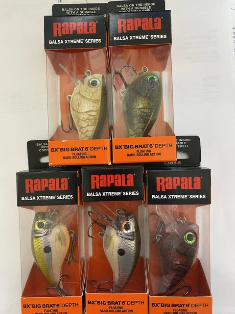 Rapala Balsa Xtreme Brat 06 Fishing Lure - Rock Solid Color Pattern - View #6