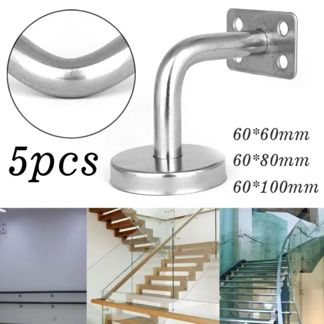 Wall Stair Hardware Brackets 201 Stainless Steel Handrail L Shape (Pack of 5)
