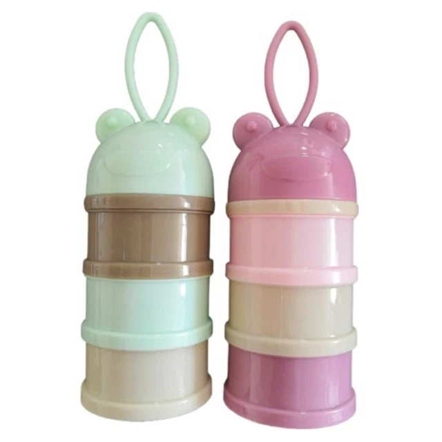 Caja de leche en polvo portátil multicapa para bebé dibujos animados 1* recipiente