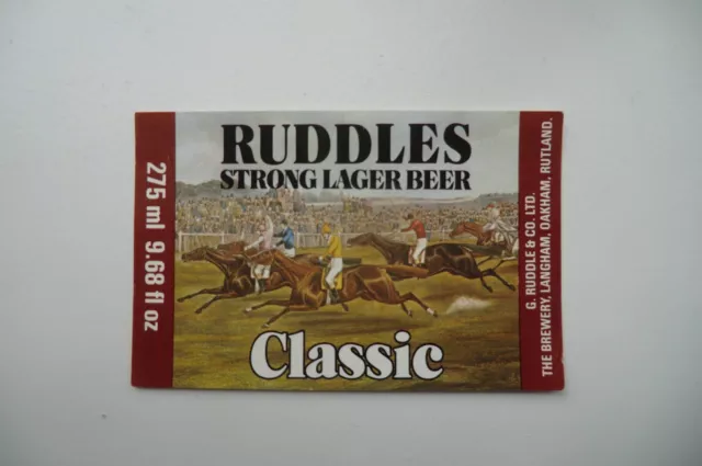 Ruddles Oakham Classic Strong Lager Beer Brewery Beer Bottle Label