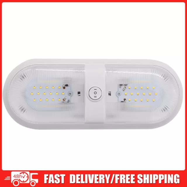 10-24V 48 LED RV Roof Ceiling Lamp 4000-4500K with Switch Camper Reading Light
