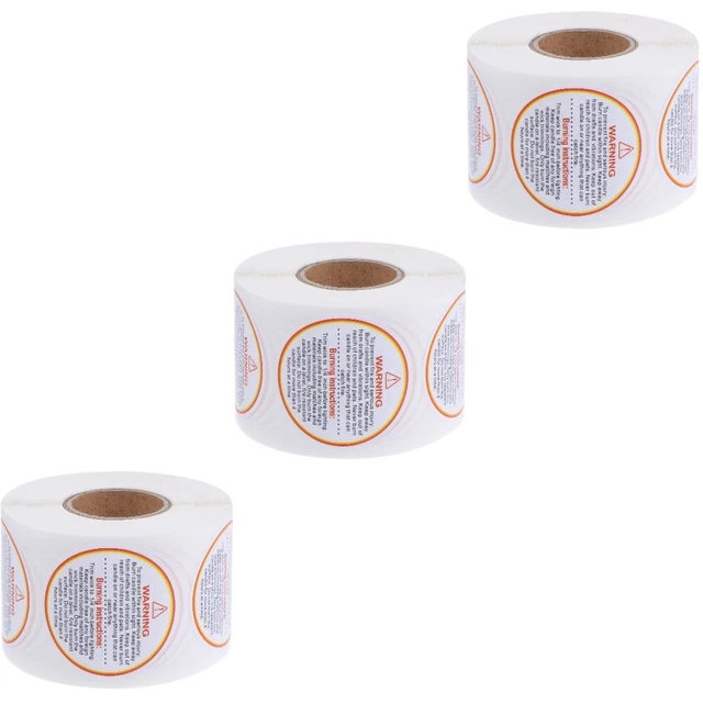 1500 Pcs Papier Kerzen-Warnaufkleber Sicherheitsaufkleber Für
