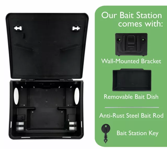 PROFESSIONAL Rodent Rat Box Station & STRONGEST POISON Single Feed Grain Bait*** 3