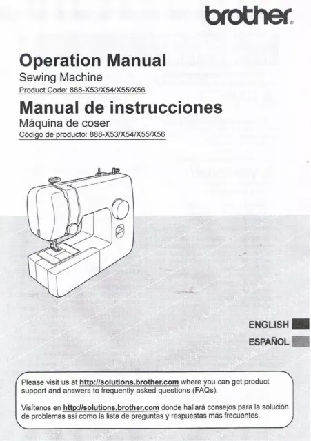 Brother JX2517 Sewing Machine User Guide Owner Operating Instruction Manual Book