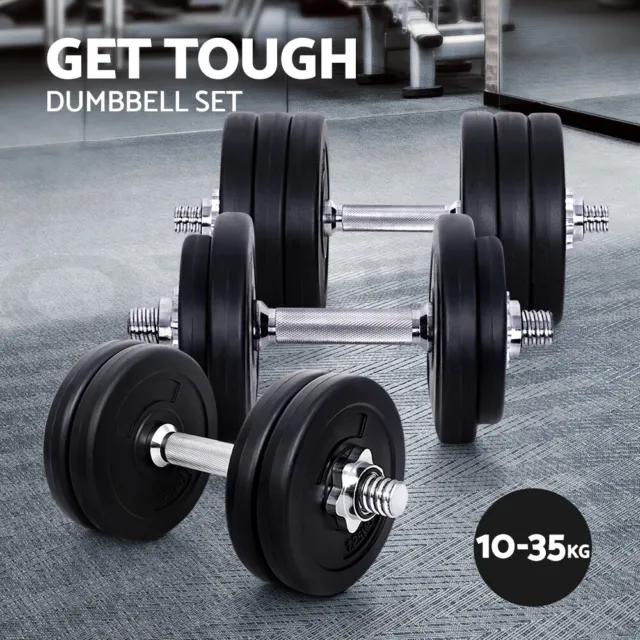 Everfit 10-35KG Dumbbells Set Barbell Weight Training Plates Home Gym Fitness