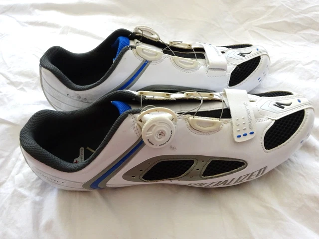 Body Geometry Specialized Blue White Cycling Shoes Size EU48 UK 12.75