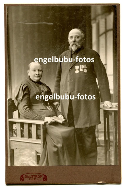 PORTRAIT-FOTO - CDV - VETERAN - Kiel - 1870 Krieg - Seltene Medaillen & Orden