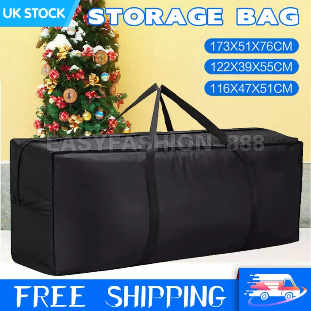 Large Heavy Duty Xmas Christmas Tree Bags Home Storage Bag Zip Sack Holder Black