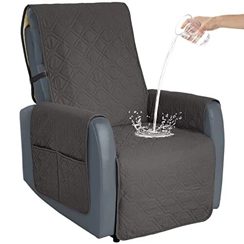 Recliner Chair Covers Sofa Slipcover Non-Slip Chair 23inch Recliner Dark Grey