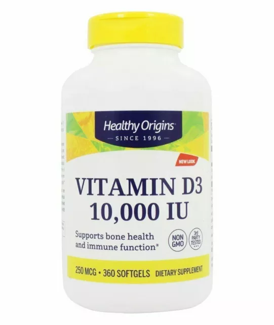 Healthy Origins vitamina D3 10.000 UI - 360 cápsulas blandas D3 10000 UI EE. UU.