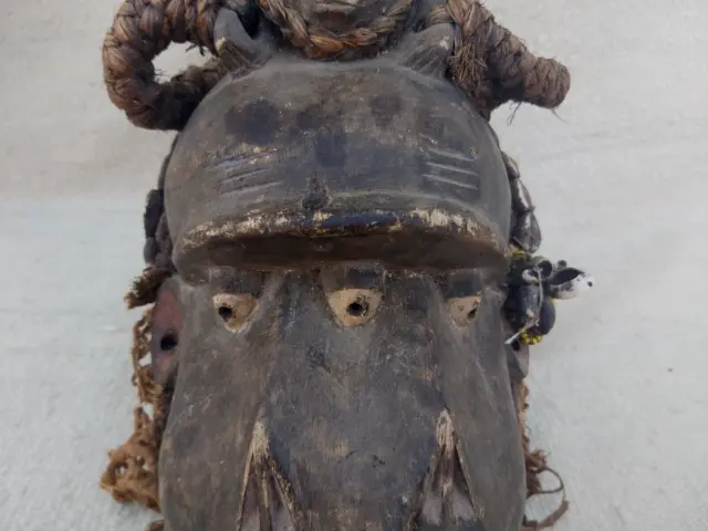 African Tribal Art Wooden Carved mask  Tubular Eyes Liberia African Art 15