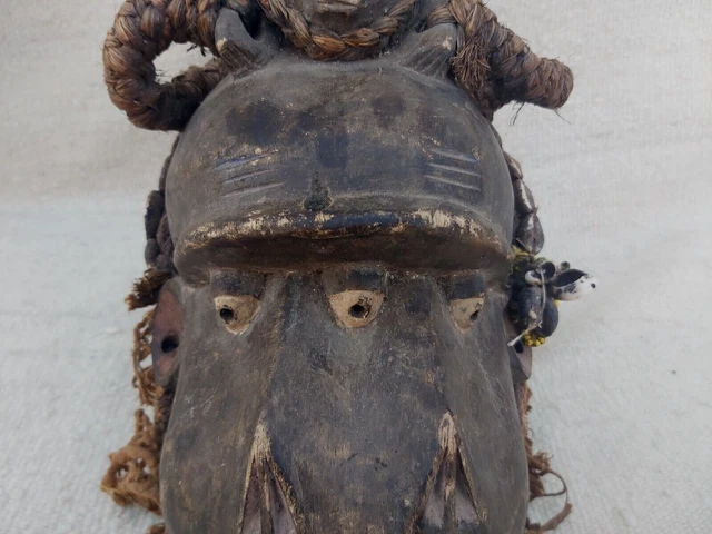 African Tribal Art Wooden Carved mask  Tubular Eyes Liberia African Art 15
