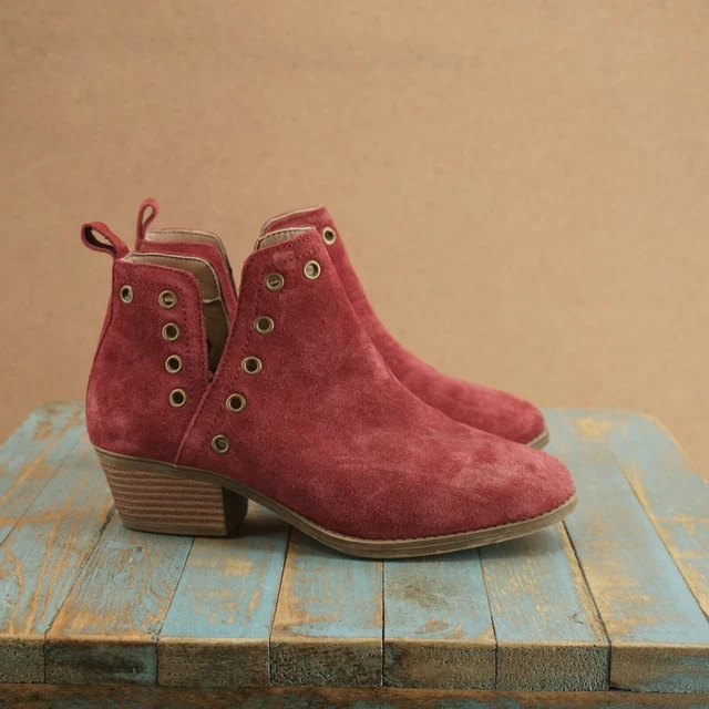 SKECHERS WOMENS LASSO Auger Ankle Booties Boot Size 6.5 Burgundy