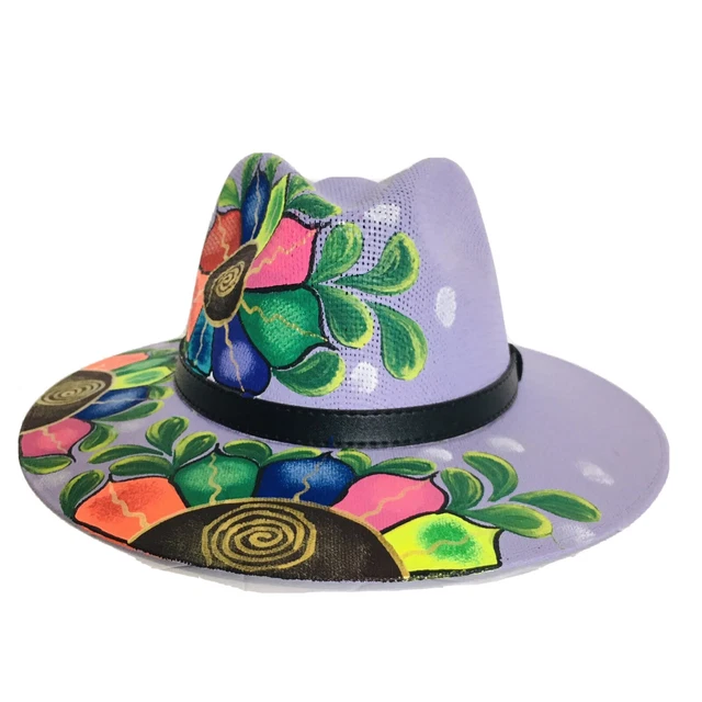 Hand Painted Mexican Hat Cowgirl Cowboy Hat Sombrero artesanal Pintado a mano