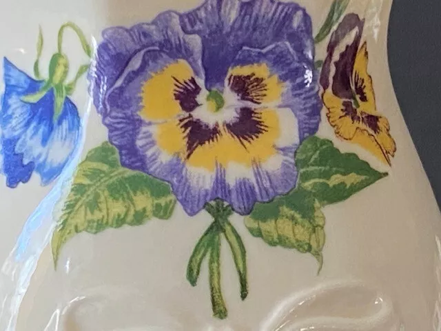 Vintage Belleek Ireland Enchanted Garden Pansy Vase 1997-1999
