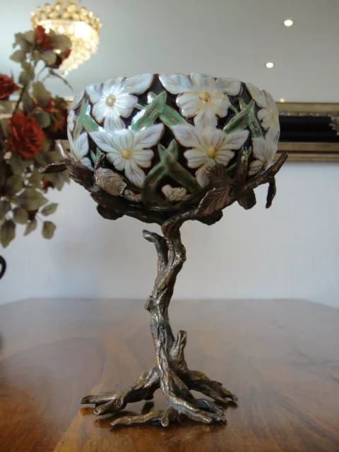 Prunkschale Prunkvase Porzellan Bronze Vase Schale Edel Jugendstil Antik Luxus