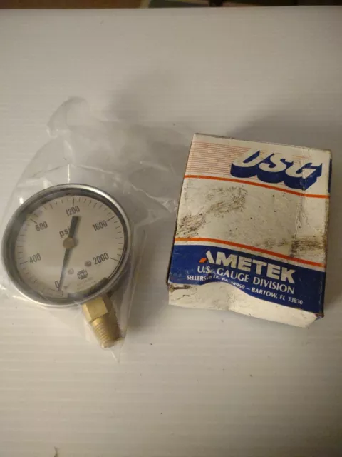 USG  Pressure Gauge 0-2000PSI Conn. 1/4” ANPT LM Size 2.5” c