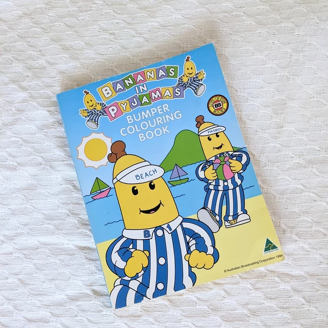1994 VINTAGE BANANAS in Pyjamas Bumper Colouring Book ABC Original 90s