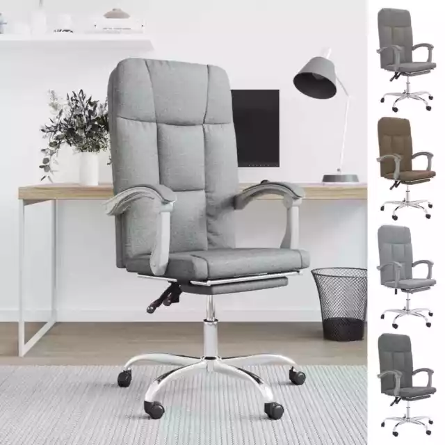 Fauteuil Inclinable de Bureau Taupe Tissu Siège Maison Multicolore